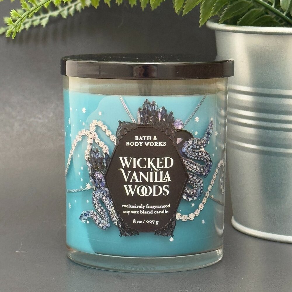 BBW Wicked Vanilla Woods Bath & Body Works Single Wick Candle